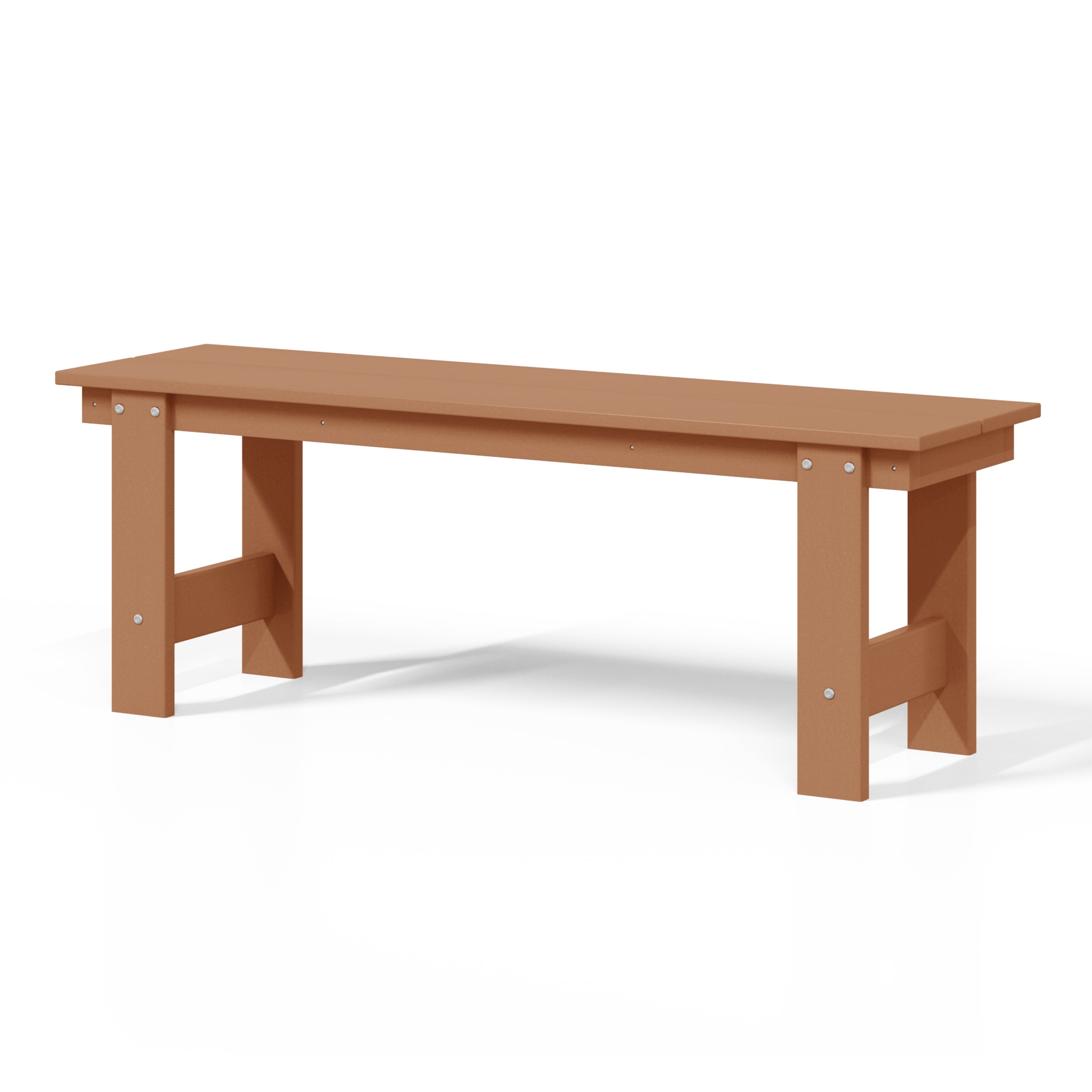 Ashore Outdoor HDPE 48" Modern Backless Patio Bench