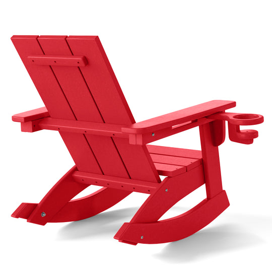 Ashore Outdoor HDPE Plastic Preschool Toddler Modern Adirondack Rocking Chairs (Set of 2)