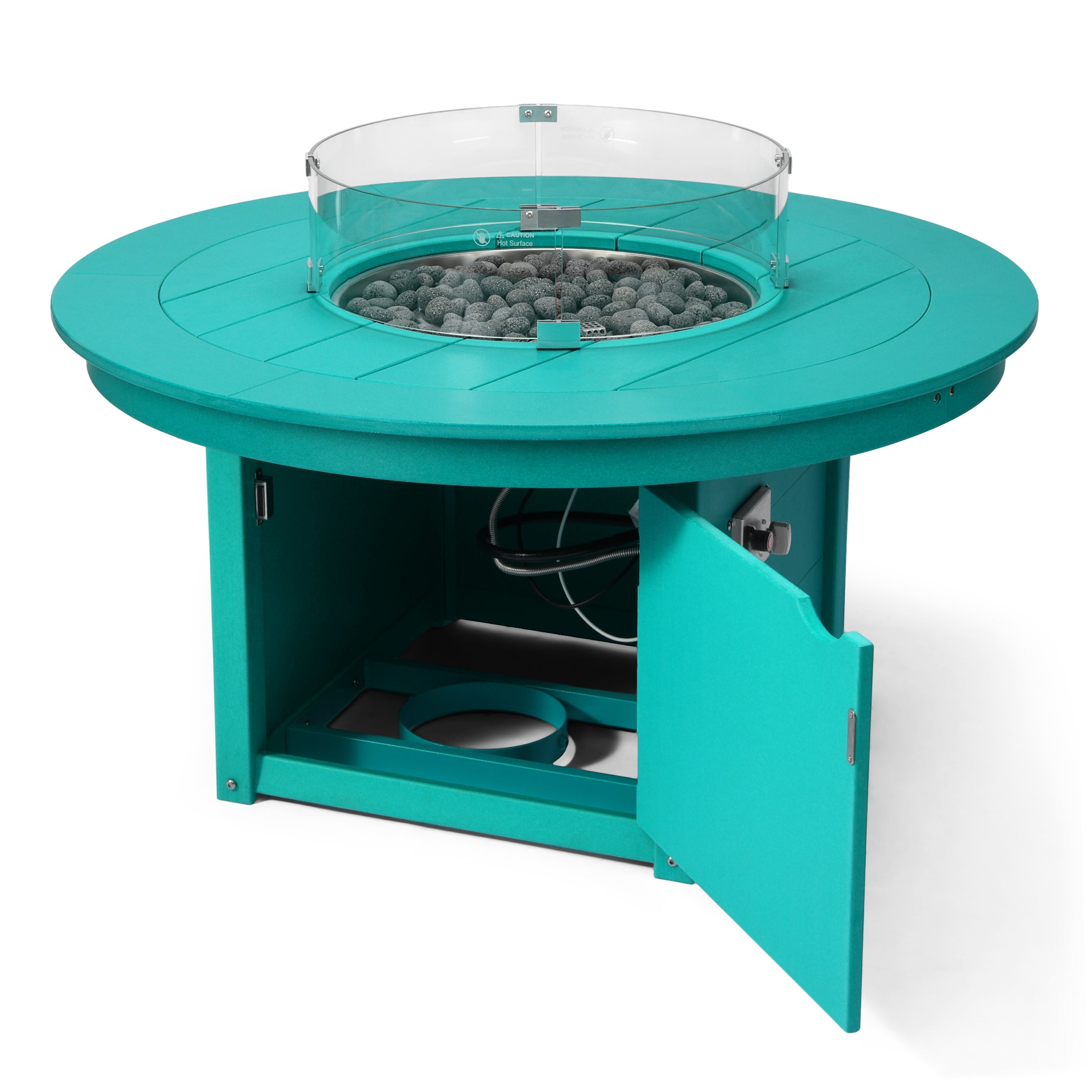 Helios 47" Modern Outdoor 55,000 BTU Patio Propane Round Fire Pit Table