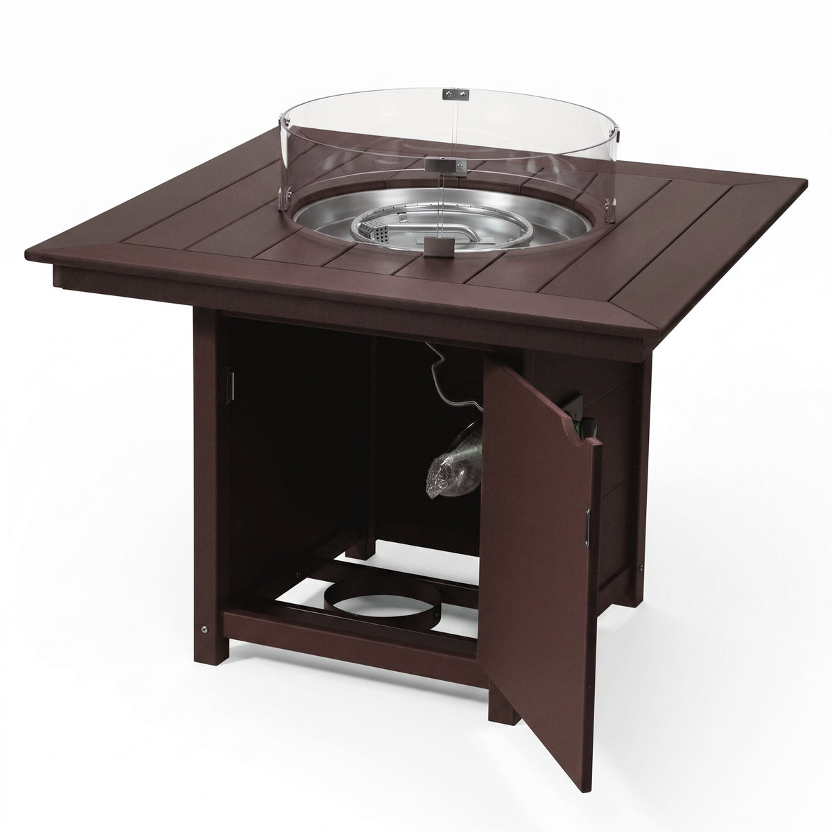 Helios Modern Outdoor Patio Propane 42" Square Fire Pit Table