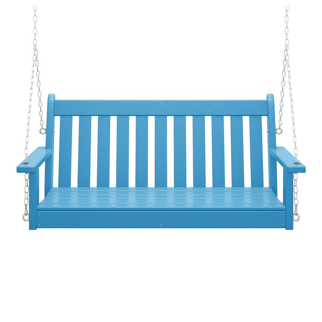 Malibu Outdoor Patio HDPE Hanging Front Porch Swing Bench