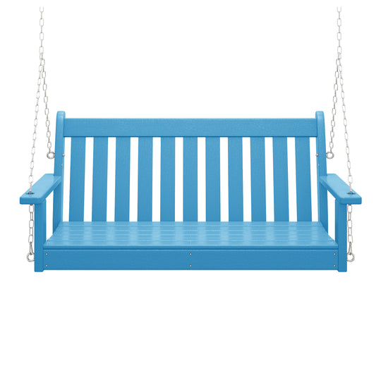 Malibu Outdoor Patio HDPE Hanging Front Porch Swing Bench