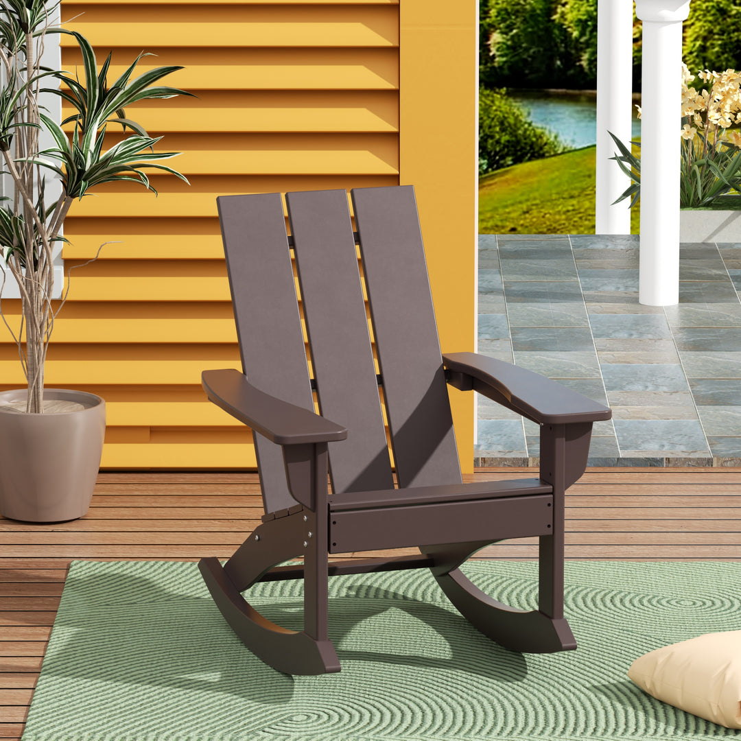 Ashore Outdoor Patio Modern Adirondack Rocking Chair