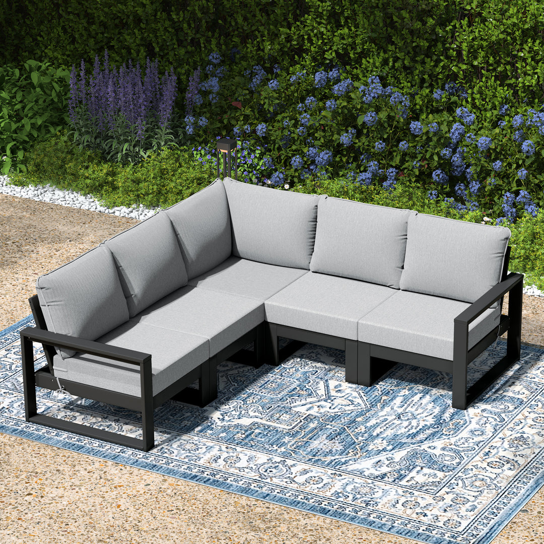 Montara 5-Piece Outdoor Patio Corner Sectional Sofa Conversation Set