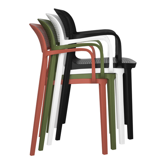 Playa Outdoor Stackable Plastic Resin Patio Dining Armchair (Set of 2)