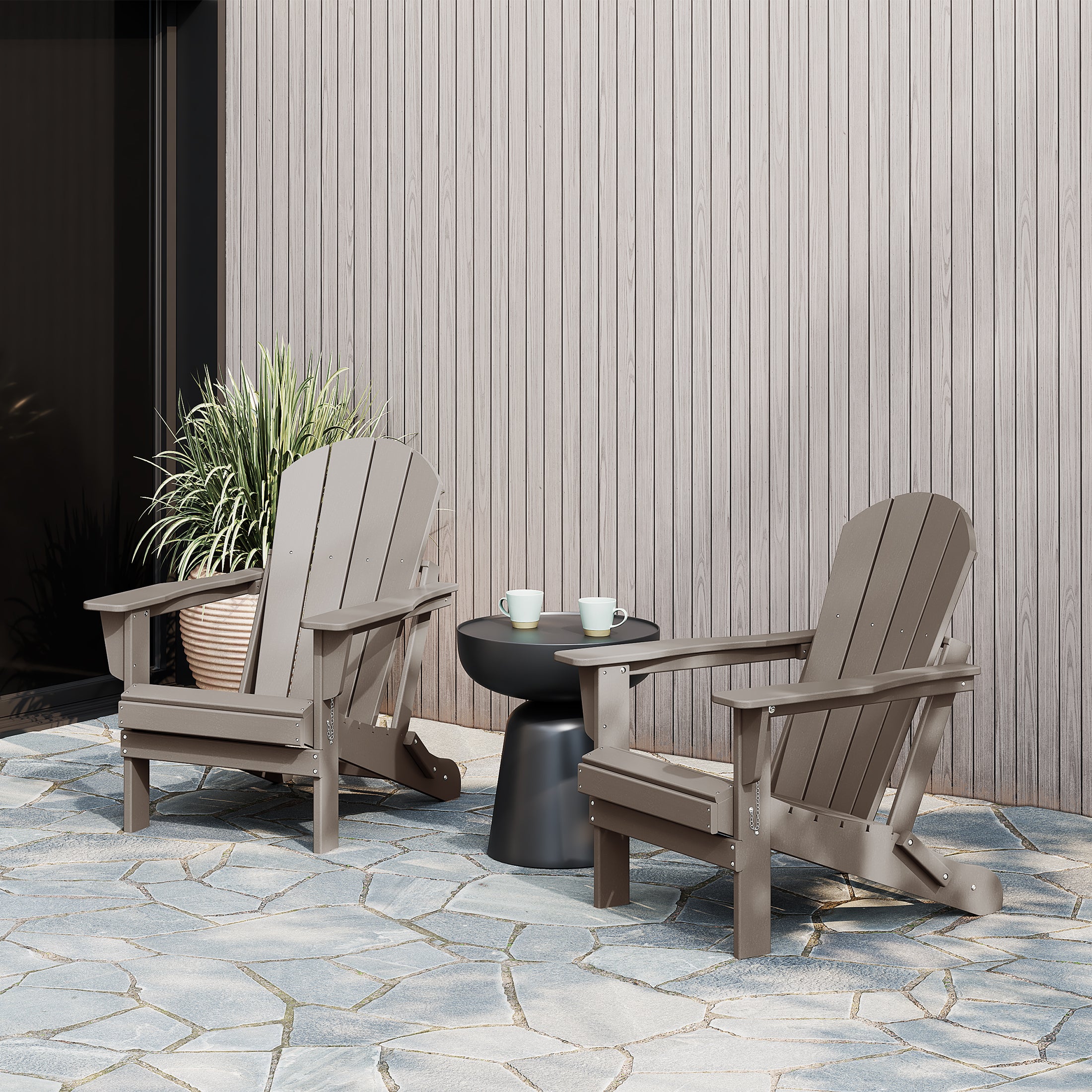 Malibu outdoor folding Poly Adirondack chair (Set of 2)
