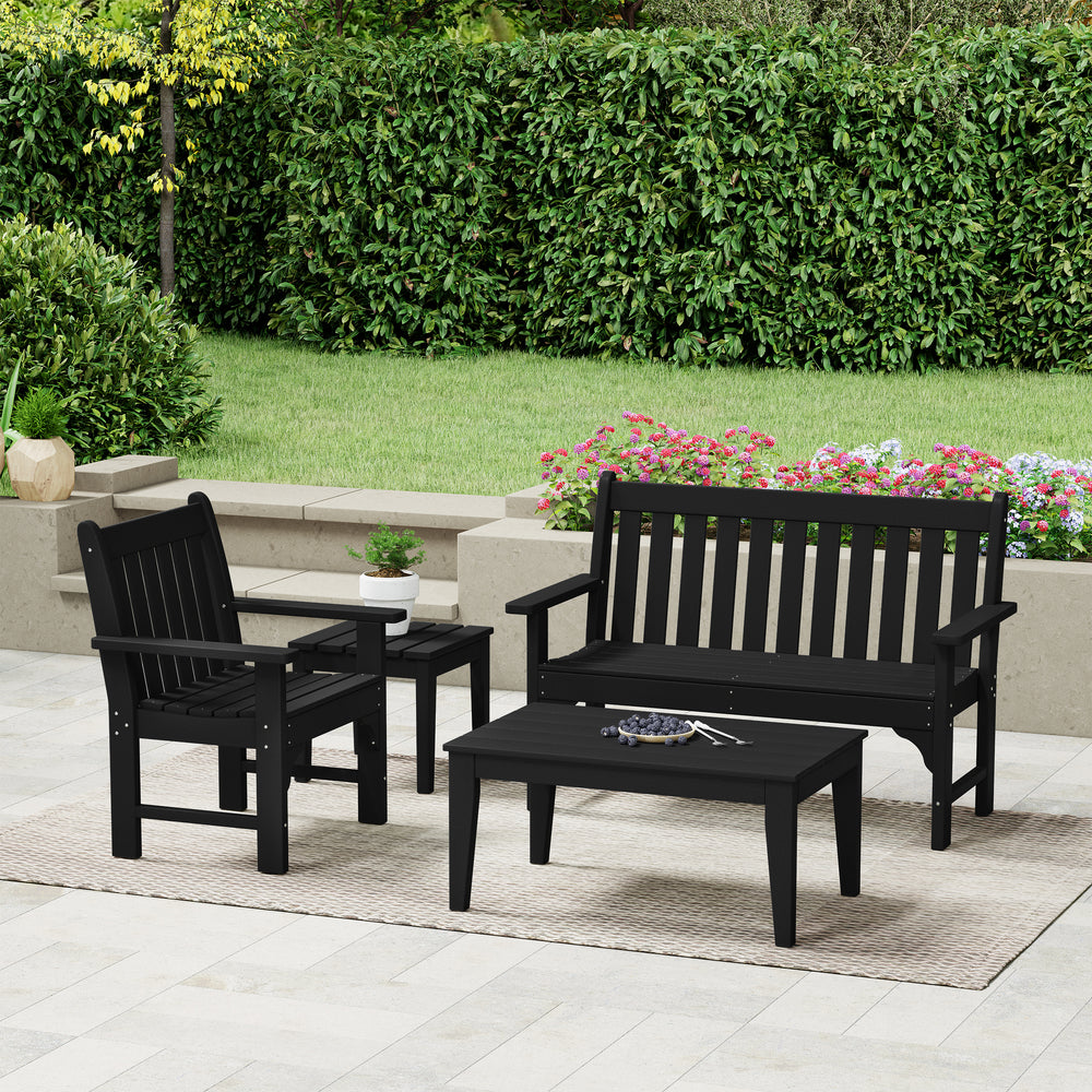 Malibu 4-Piece HDPE Outdoor Patio Furniture Couch Set