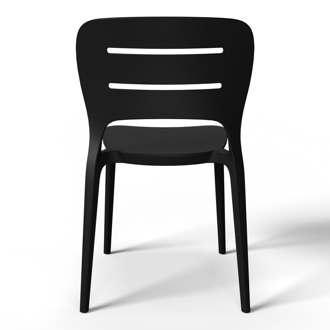 Playa Outdoor Modern Stackable Plastic Patio Dining Side Chairs (Set of 2)