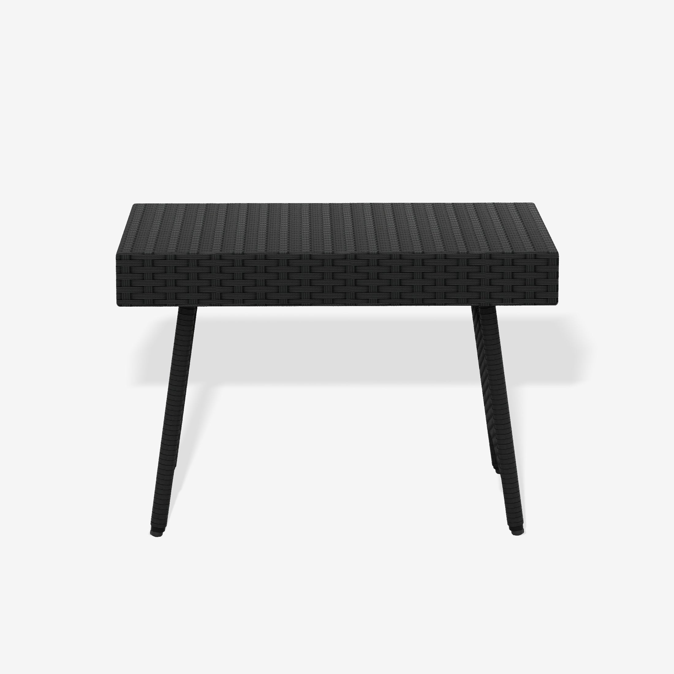 Coastal Plastic Rattan Wicker Outdoor Patio Folding Side Table