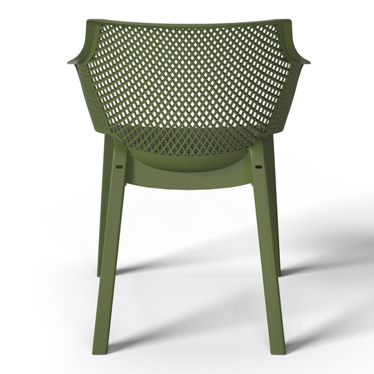 Playa Outdoor Modern Stackable Plastic Resin Patio Dining Armchair (Set of 4)