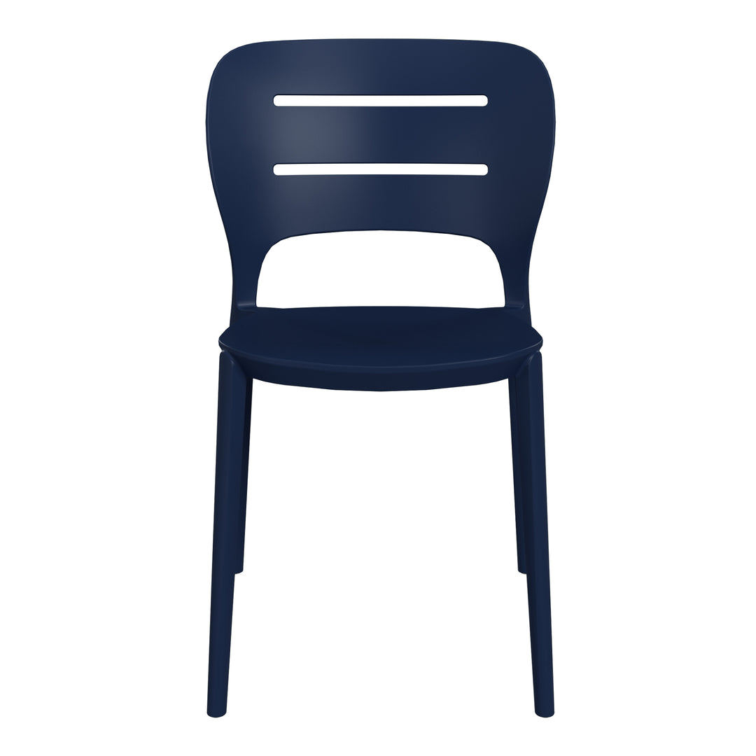 Playa Outdoor Modern Stackable Plastic Patio Dining Side Chairs (Set of 4)