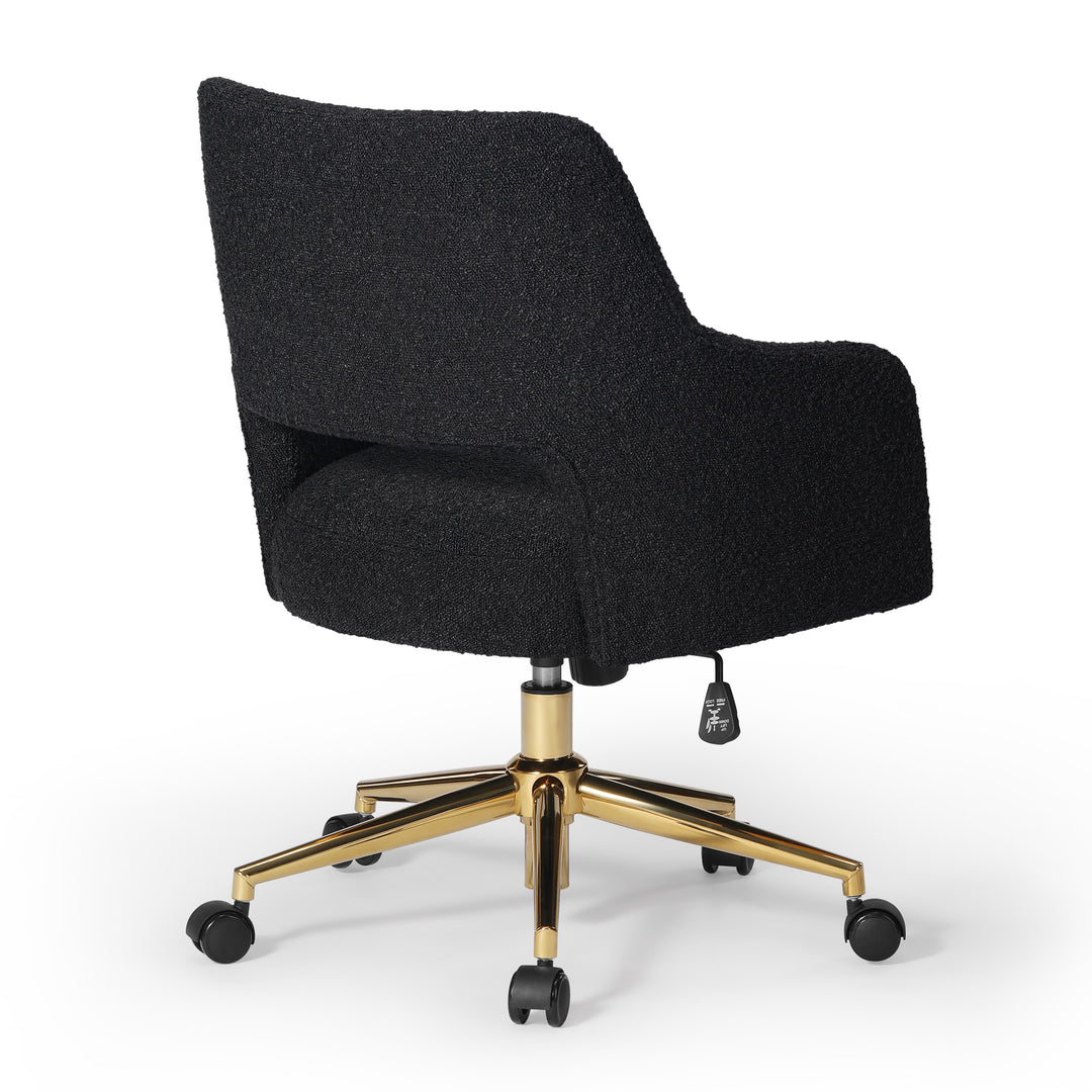 Genevieve Mid-Century Modern Swivel Office Vanity Chair with Wheels