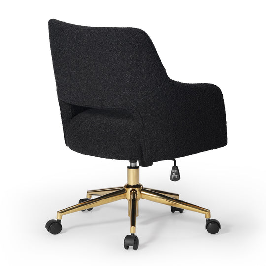 Genevieve Mid-Century Modern Swivel Office Vanity Chair with Wheels