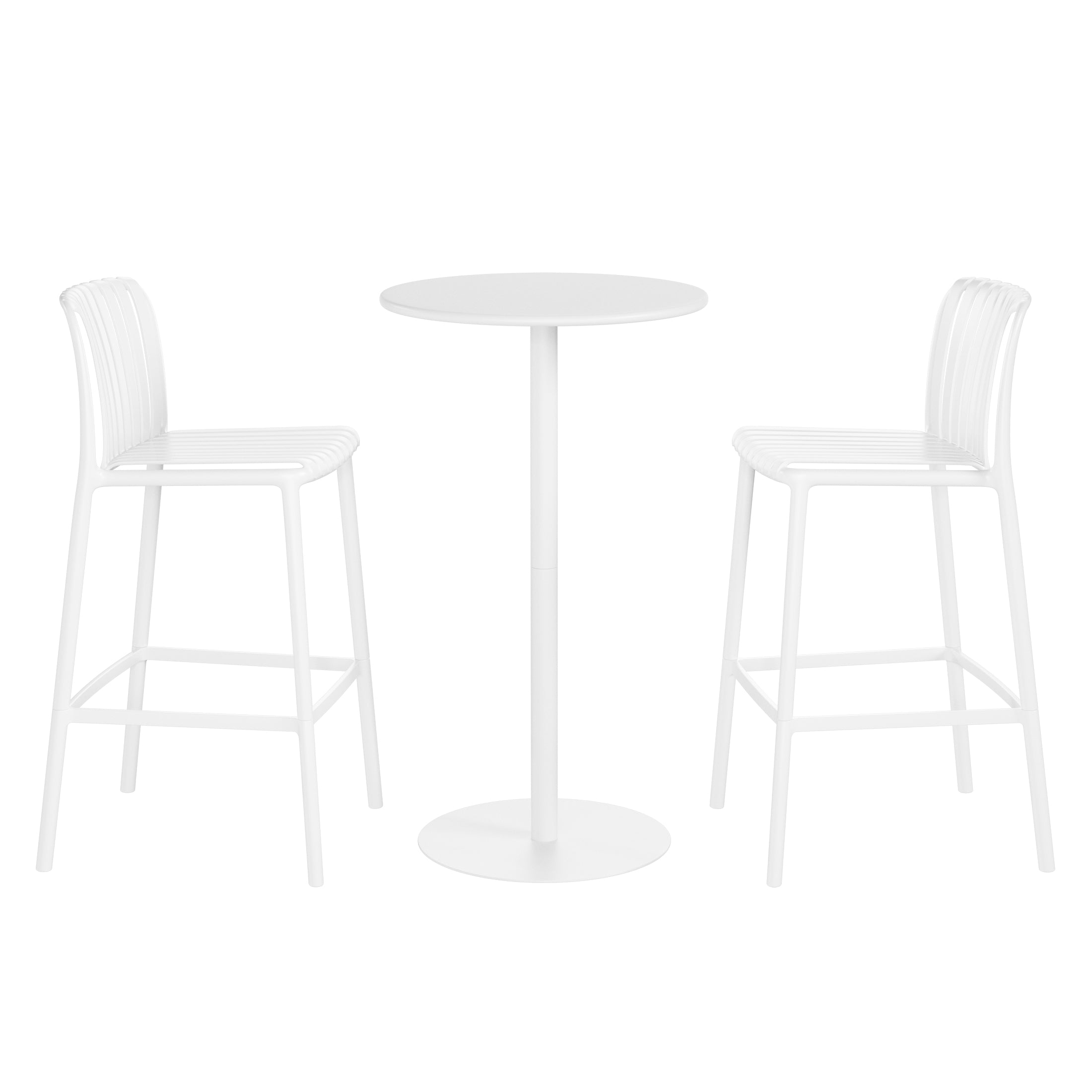 Playa 3-Piece Patio Adjustable Bar Table with Stackable Patio Bar Stools