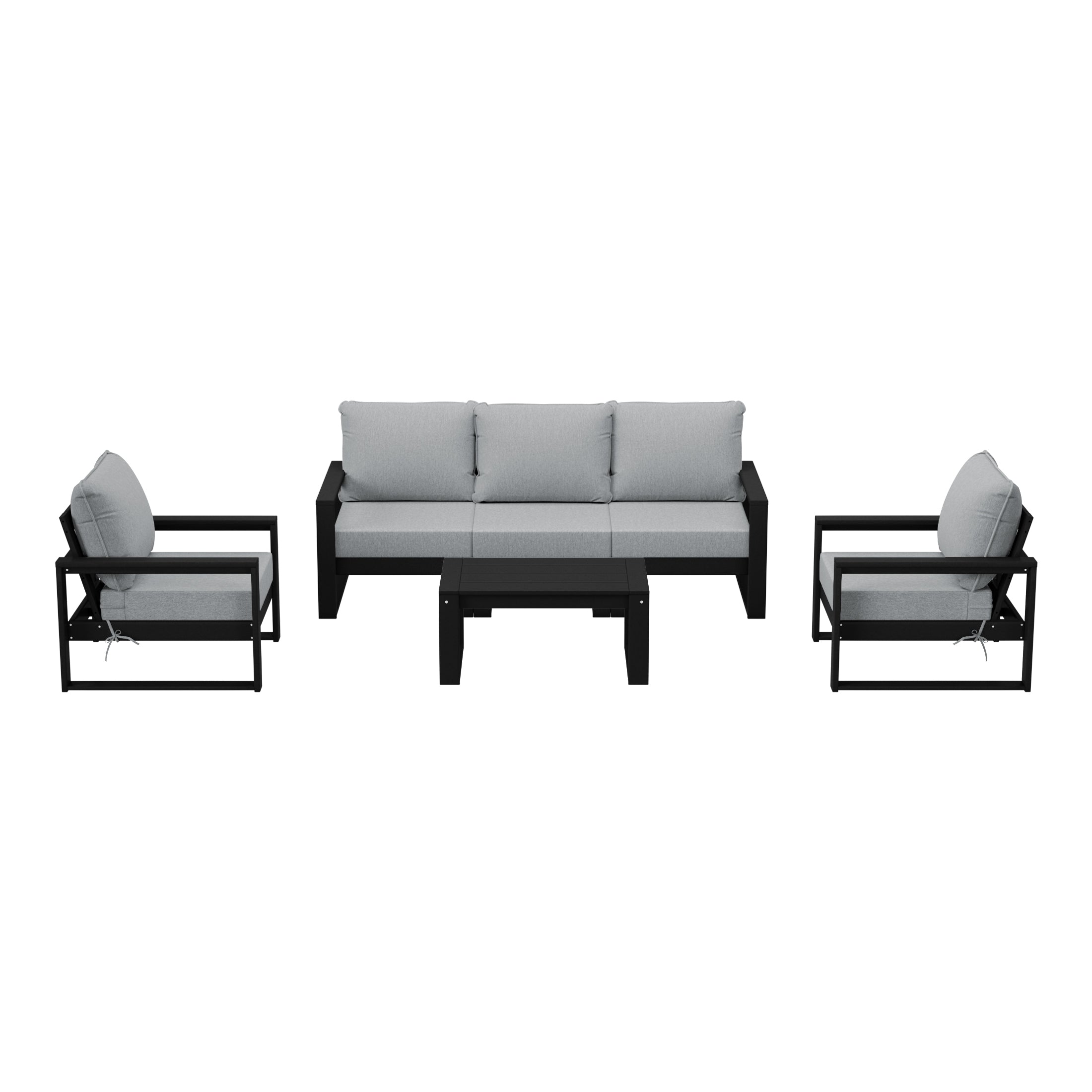 Montara 6-Piece Modern HDPE Outdoor Patio Furniture Sofa Conversation Set with Coffee Table