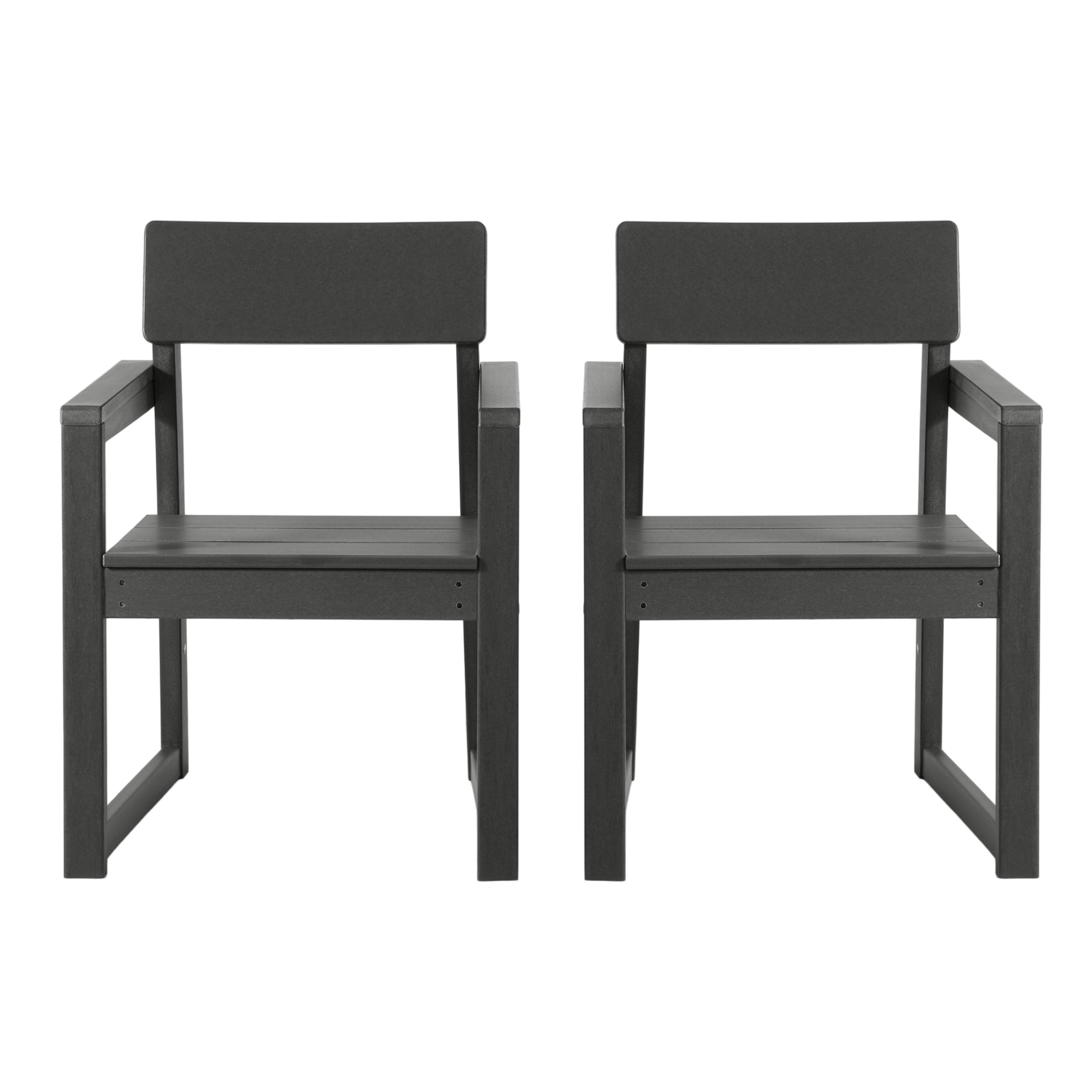 Paloma Modern HDPE Outdoor Patio Dining Arm Chairs (Set of 2)
