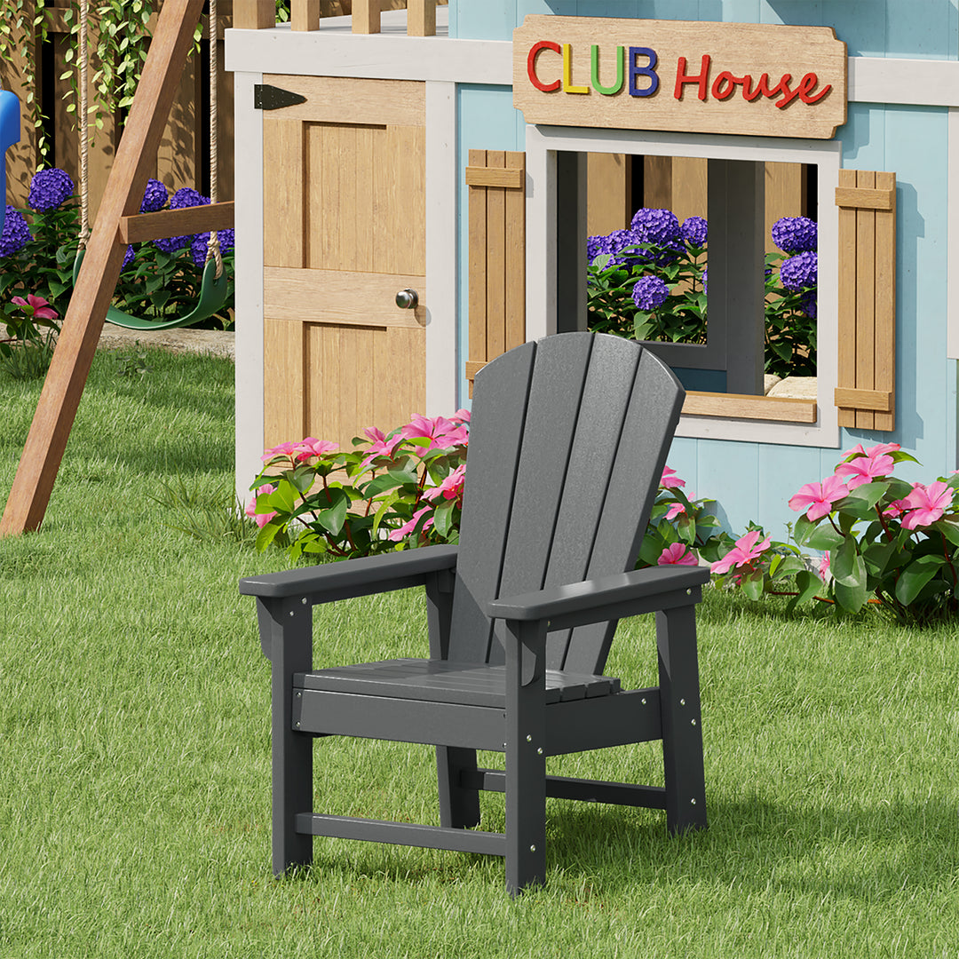 Malibu Kids Outdoor HDPE Adirondack Plastic Patio Chair