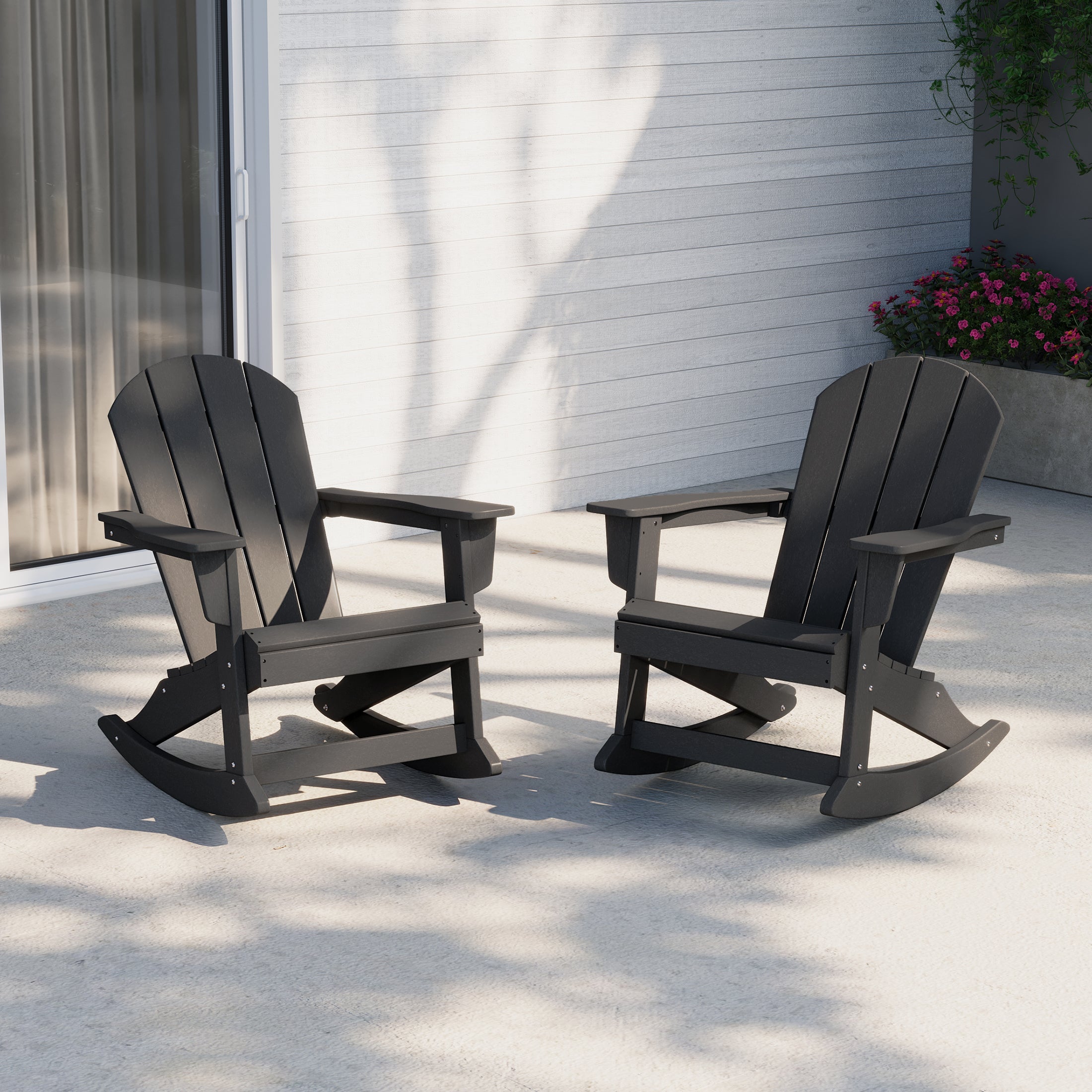 Malibu 2 piece set Outdoor / Patio Poly Adirondack rocking chairs ( Set of 2 )