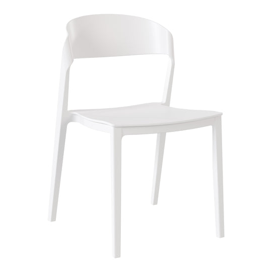 Playa Outdoor Modern Stackable Plastic Patio Bistro Dining Side Chairs (Set of 2)