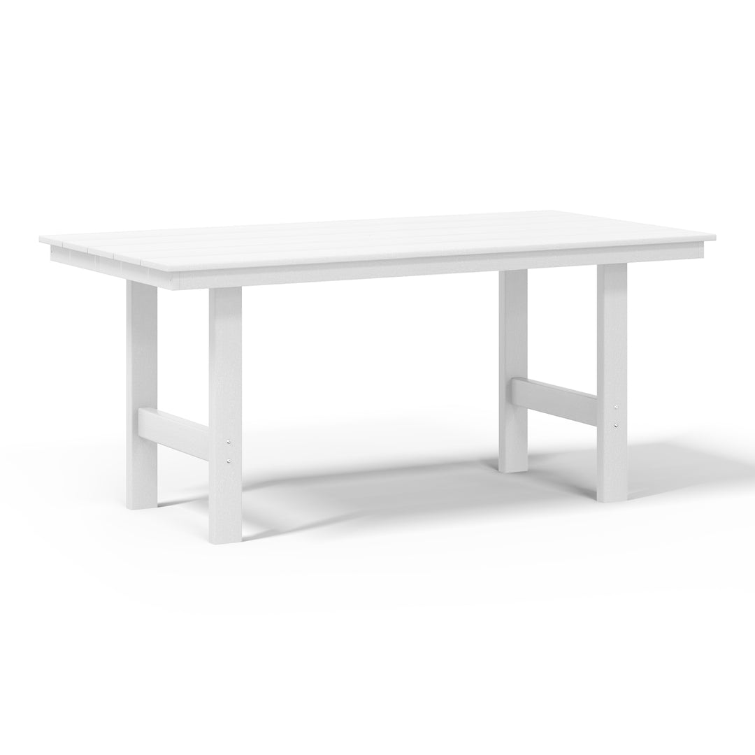 Ashore Outdoor Modern HDPE 66" Wide Rectangle Patio Dining Table for 6