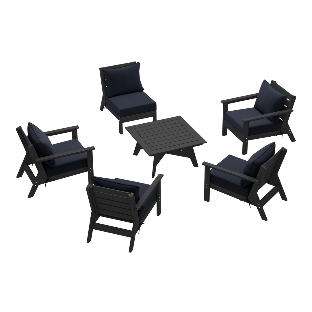 Avalon Outdoor 6-Piece Modular Sectional Patio Furniture Sofa Set