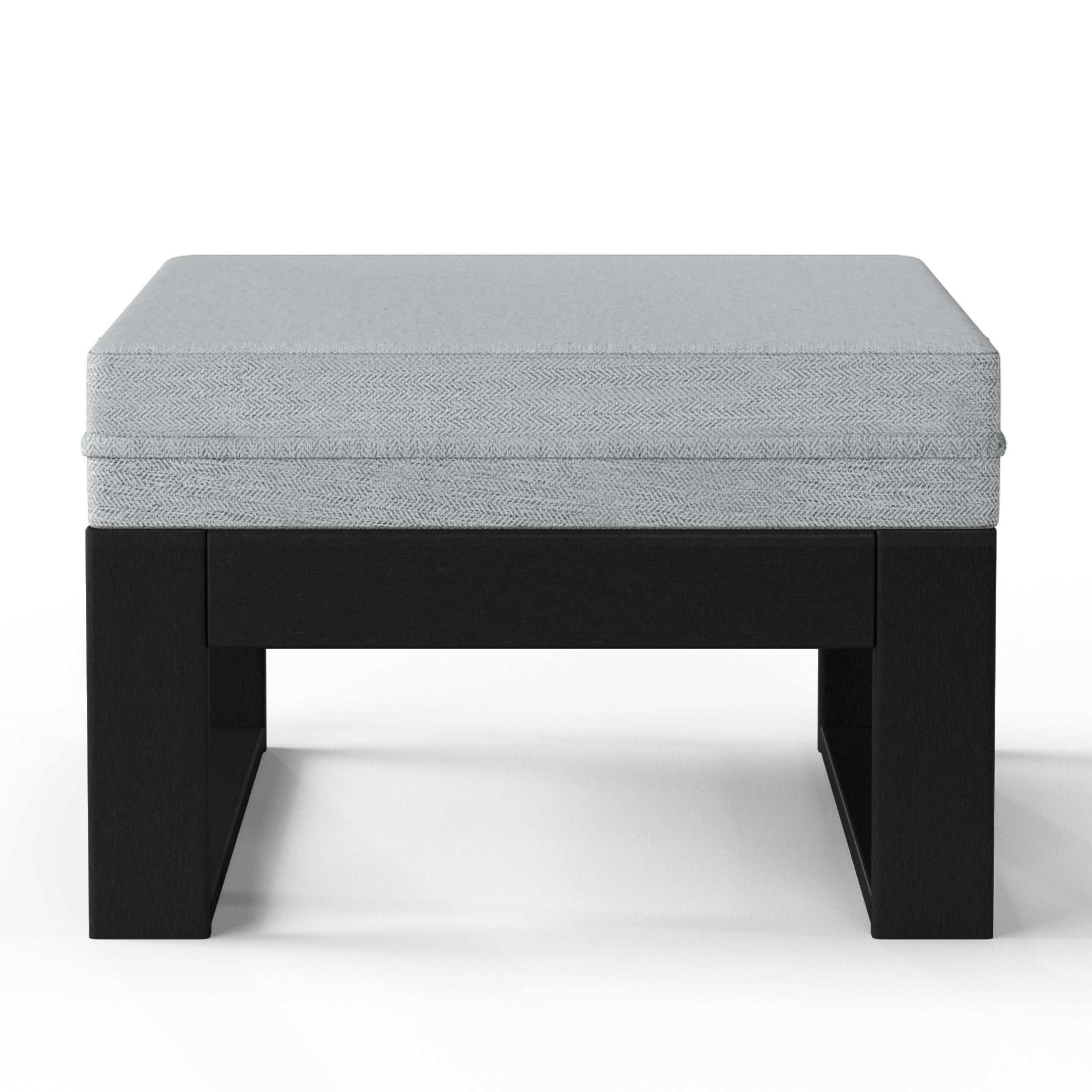 Montara Outdoor HDPE Patio Ottoman with Waterproof Olefin Cushions