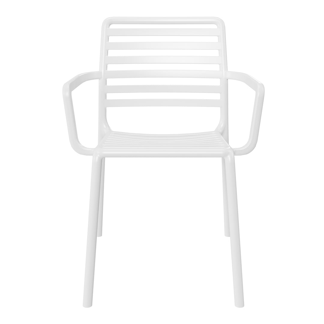 Playa Outdoor Stackable Polypropylene Plastic Resin Dining Armchairs (Set of 4)
