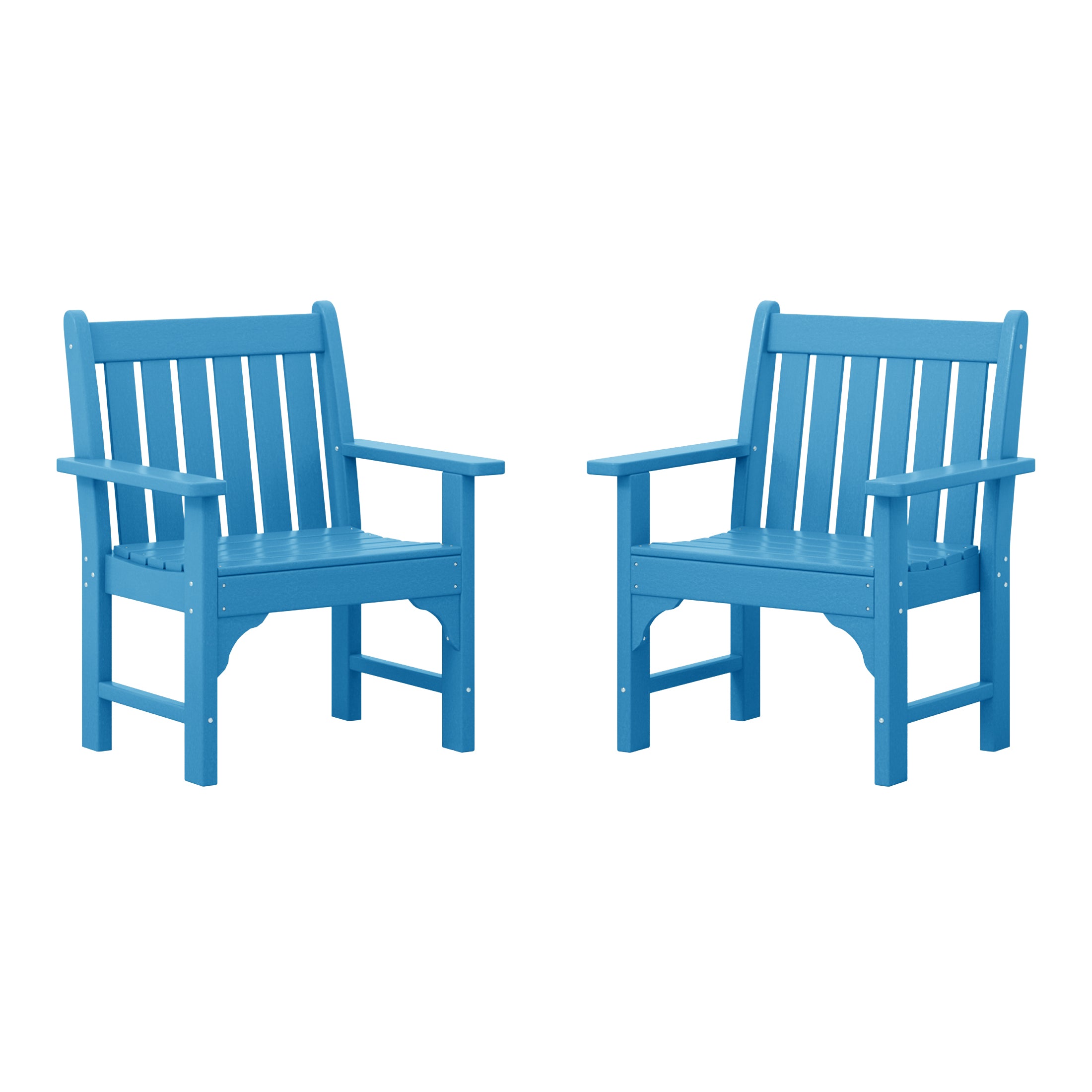 Malibu Outdoor Patio HDPE Adirondack Dining Arm Chairs (Set of 2)