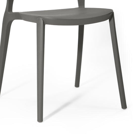Playa Outdoor Modern Stackable Plastic Patio Dining Side Chairs (Set of 4)