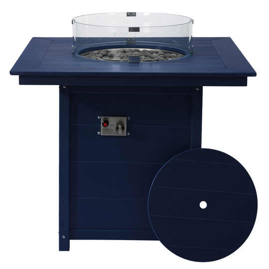 Helios 42" Modern Outdoor Patio Gas Propane Square Fire Pit Table