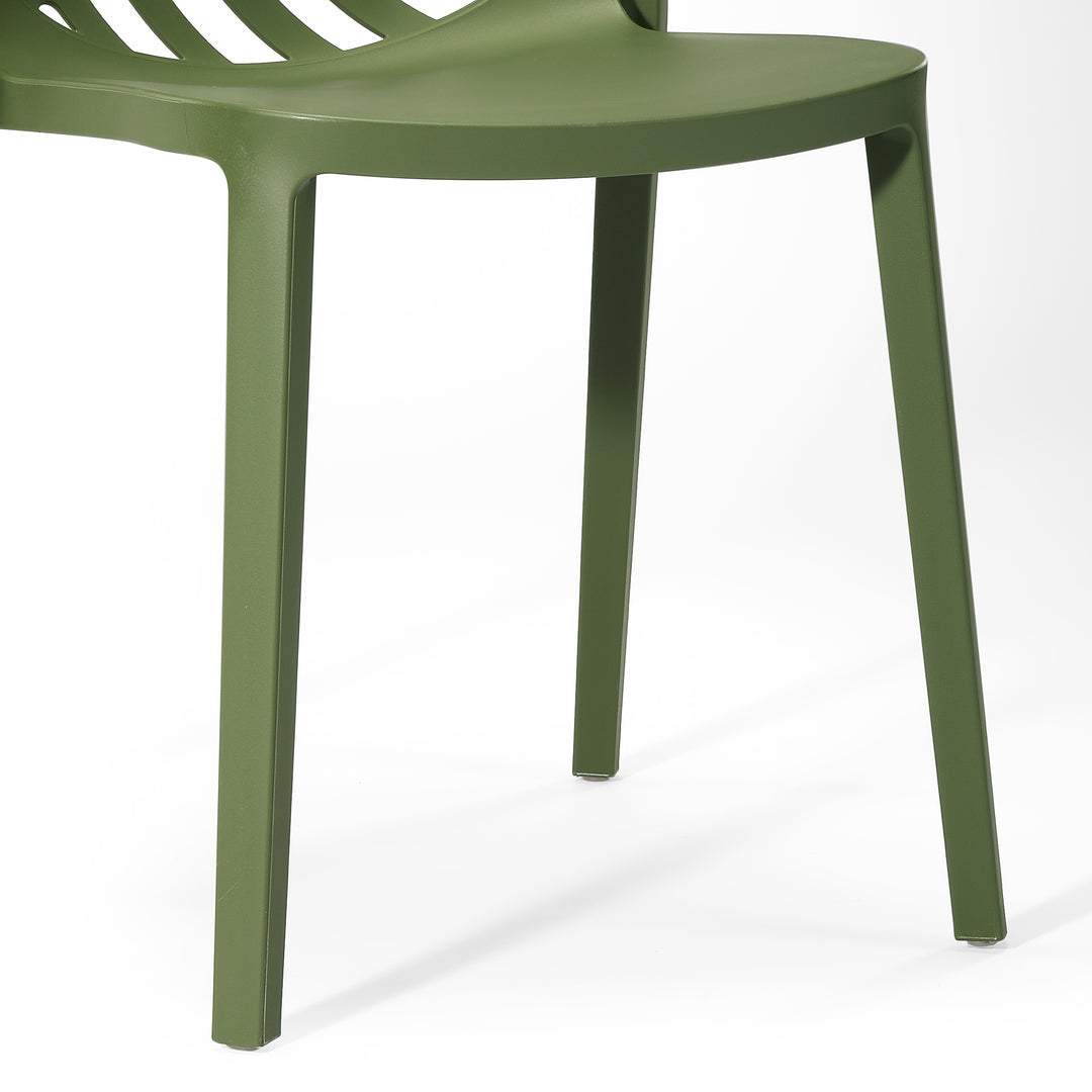 Playa Outdoor Modern Stackable Polypropylene Plastic Patio Bistro Dining Side Chairs (Set of 2)