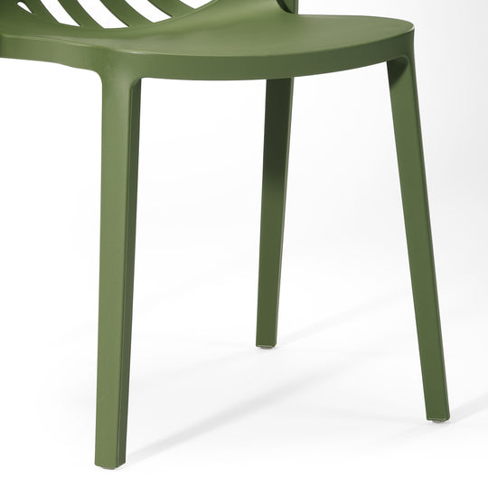 Playa Outdoor Modern Stackable Polypropylene Plastic Patio Bistro Dining Side Chairs (Set of 2)