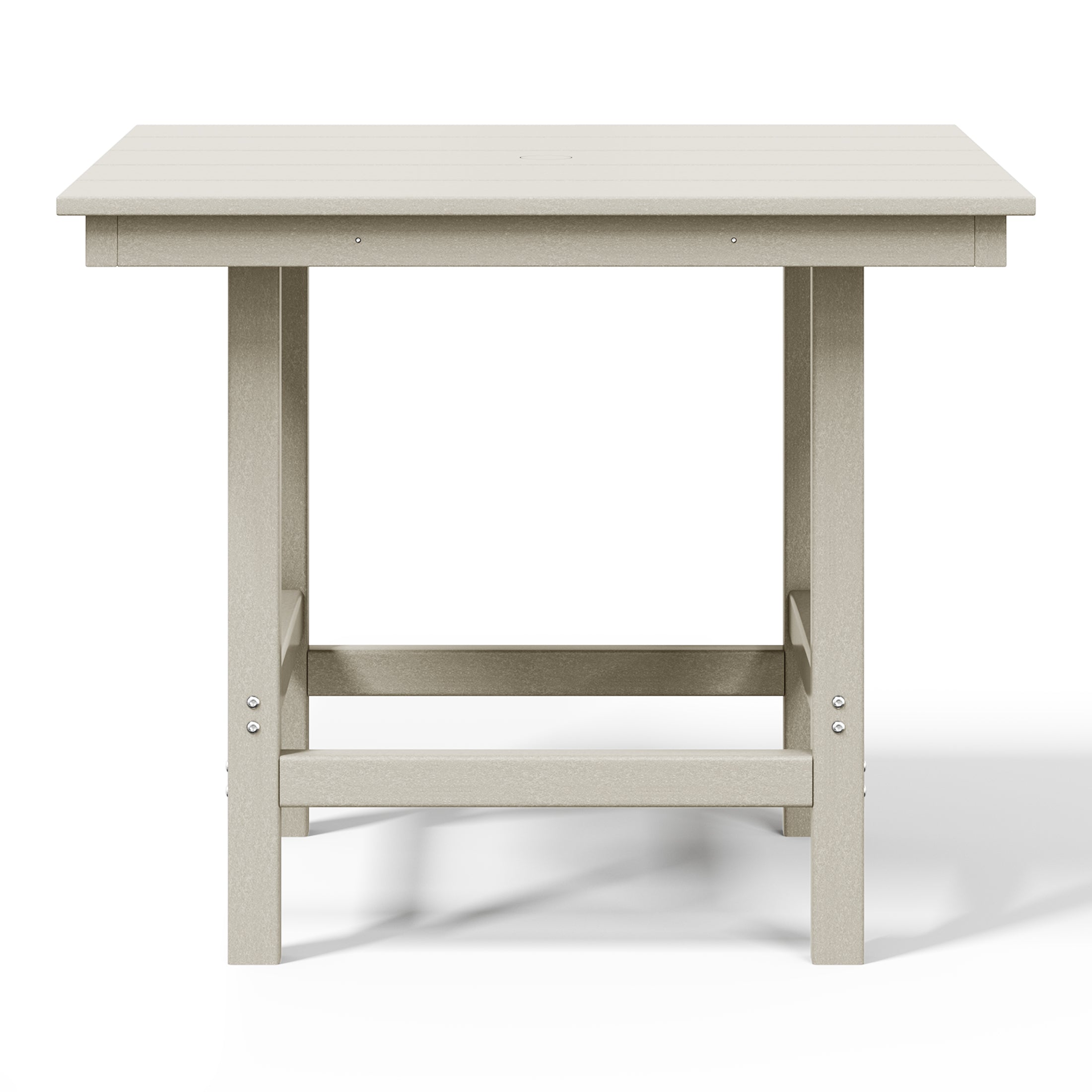 Ashore Outdoor HDPE 36" Square Patio Dining Table with Umbrella Hole
