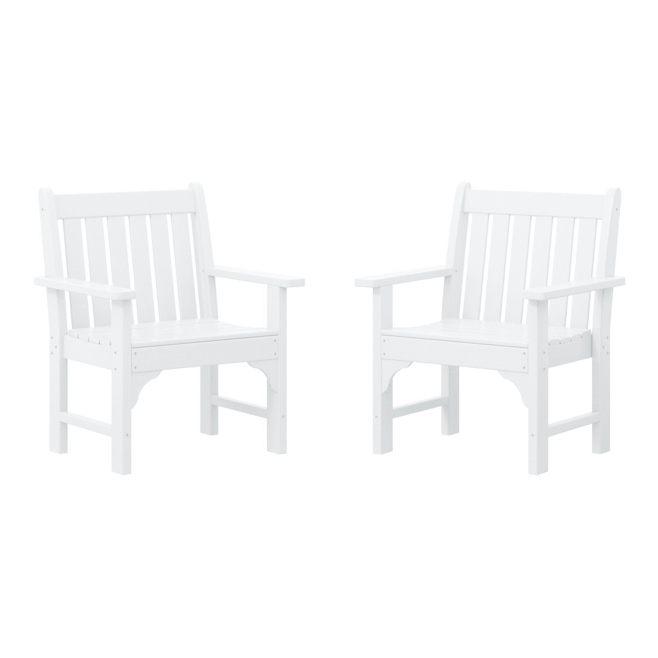 Malibu Outdoor Patio HDPE Adirondack Dining Arm Chairs (Set of 2)