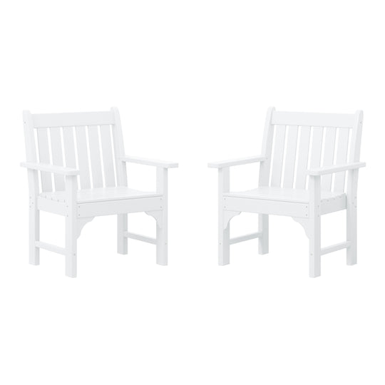 Malibu Outdoor Patio HDPE Adirondack Dining Arm Chairs (Set of 2)