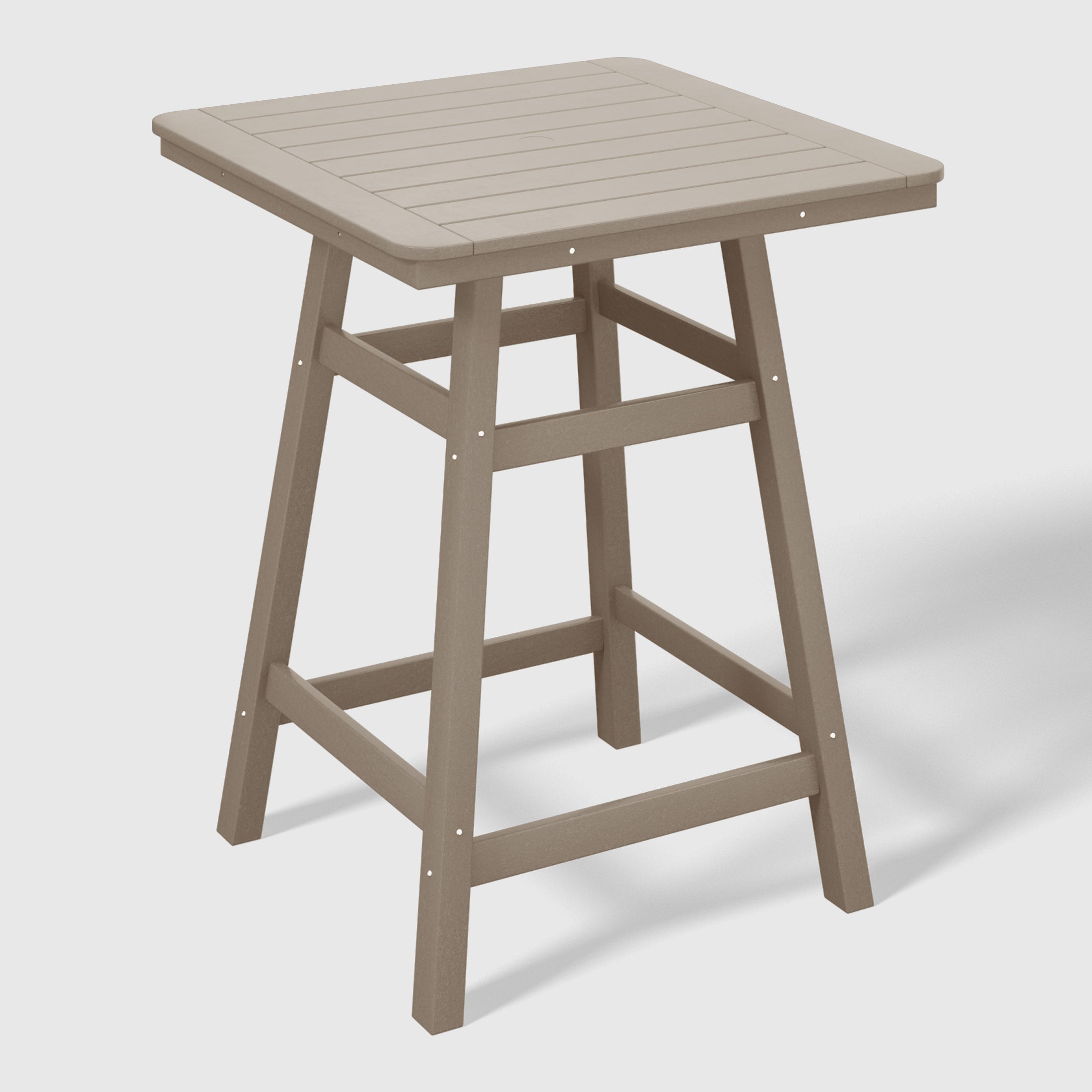 Malibu 30" Square Outdoor Patio Counter High Bistro Bar Table With Umbrella Hole