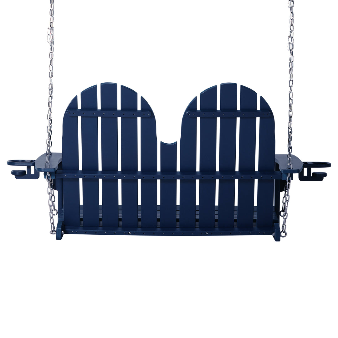 St. Augustine 4ft Outdoor HDPE Poly Farmhouse Hanging Porch Swing With Cup Holders