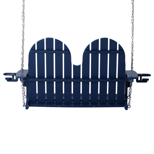 St. Augustine 4ft Outdoor HDPE Poly Farmhouse Hanging Porch Swing With Cup Holders