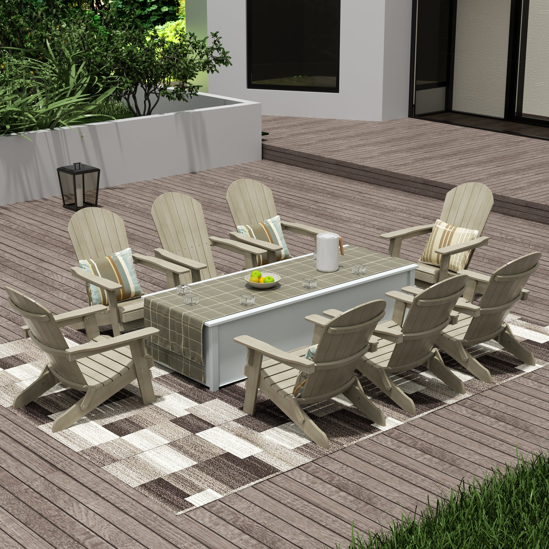 Tuscany Outdoor Folding Adirondack Seashell Chair (Set of 8)