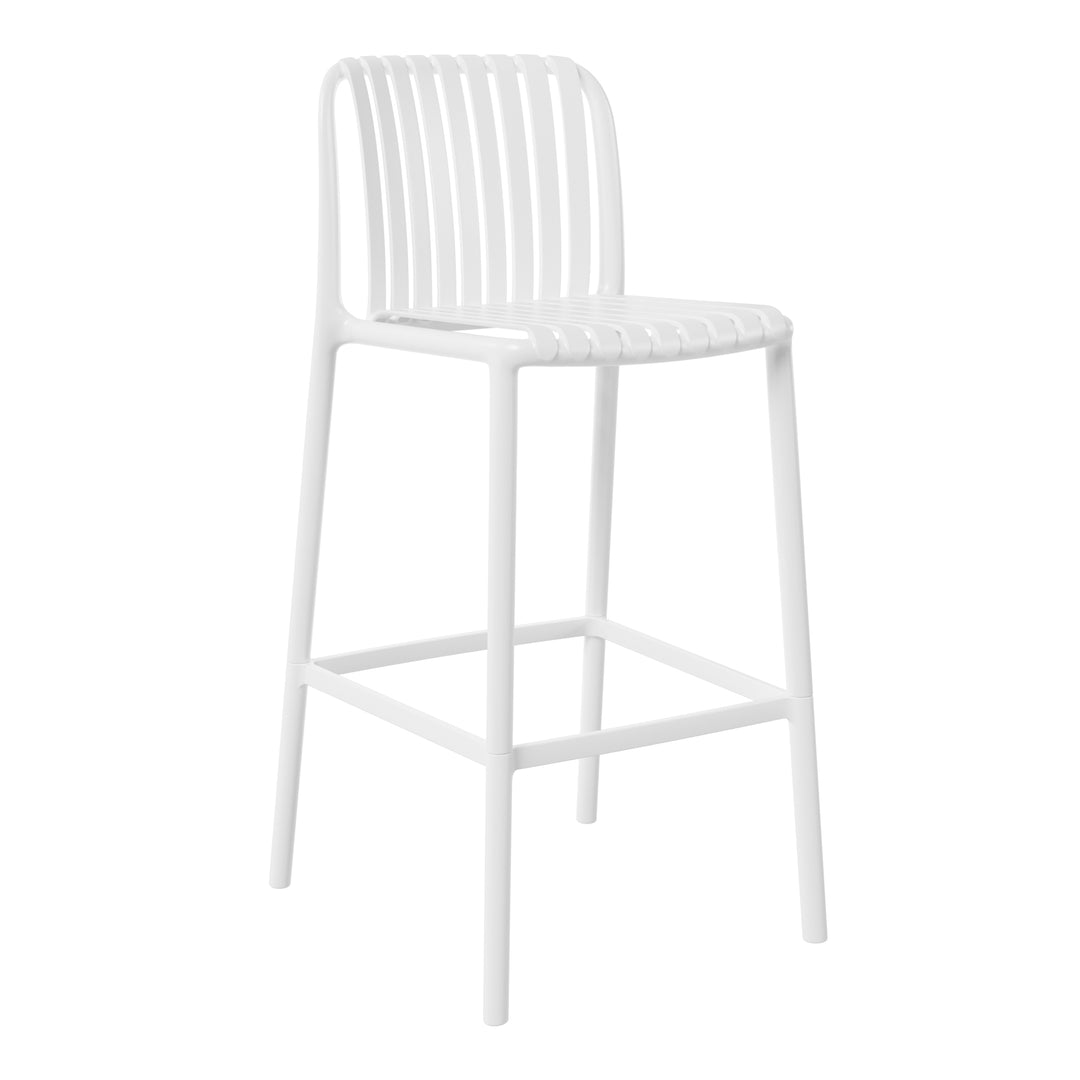Playa 29.5" Outdoor Modern Polypropylene Plastic Patio Bar Height Stools (Set of 2)