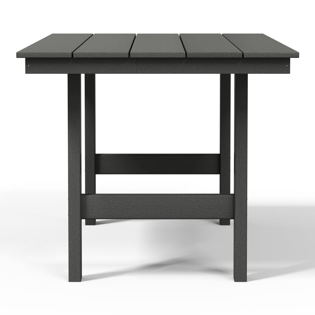 Ashore Outdoor Modern HDPE 66" Wide Rectangle Patio Dining Table for 6