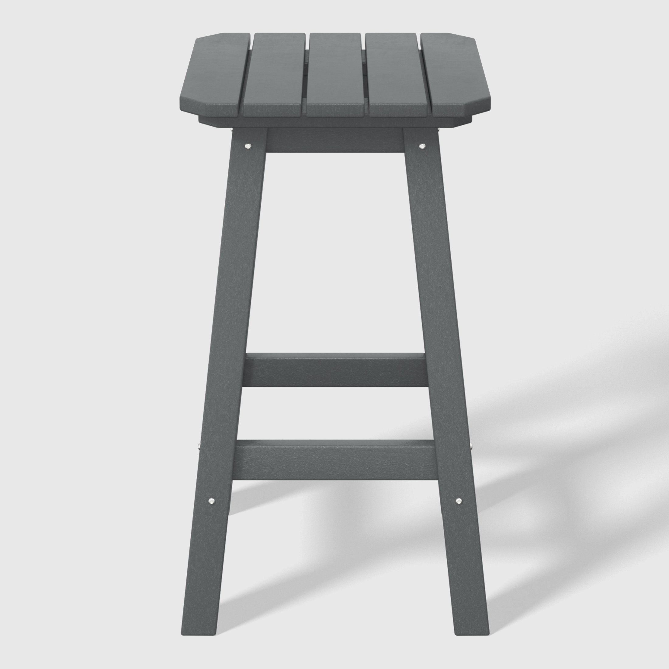 Malibu 24" HDPE Outdoor Patio Counter High Backless Square Bar Stools Set of Three
