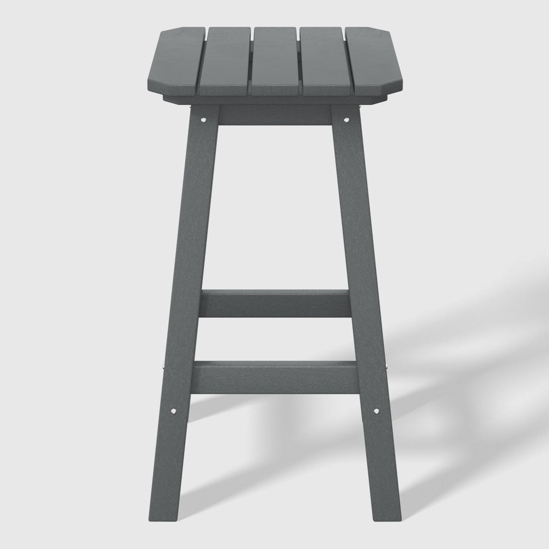 Malibu 24" HDPE Outdoor Patio Counter High Backless Square Bar Stool