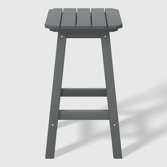Malibu 24" HDPE Outdoor Patio Counter High Backless Square Bar Stool