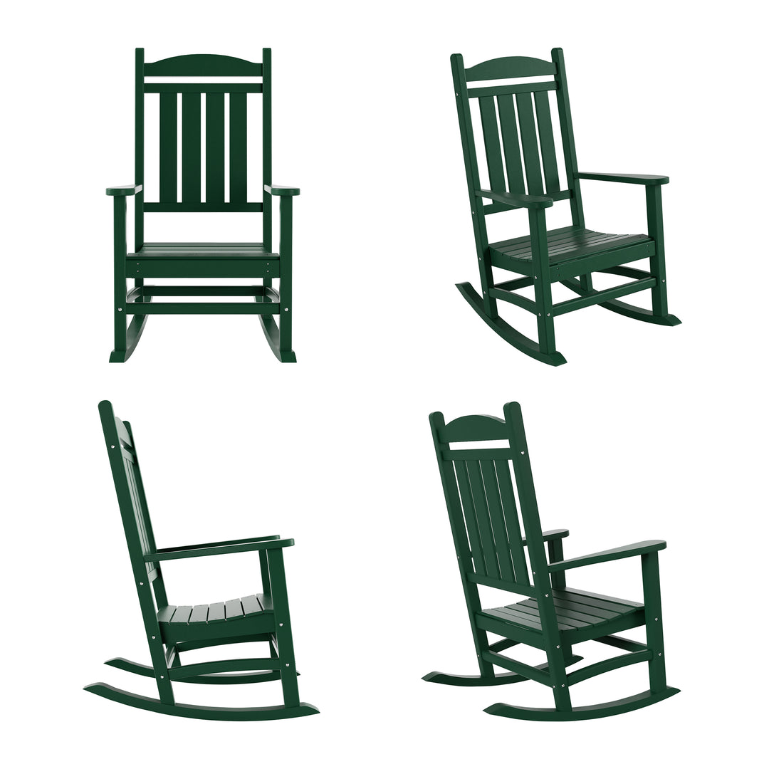 Malibu Outdoor Patio Poly Classic Porch Rocking Chair (Set of 4)