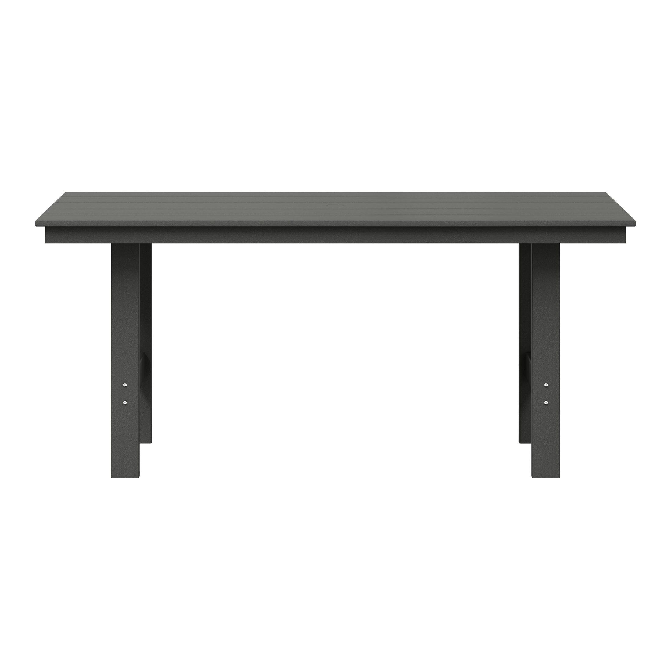 Ashore Outdoor Modern HDPE 66" Wide Rectangle Patio Dining Table for 6
