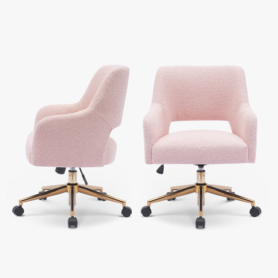 Genevieve Mid-Century Modern Swivel Office Vanity Chair with Wheels (Set of 2)