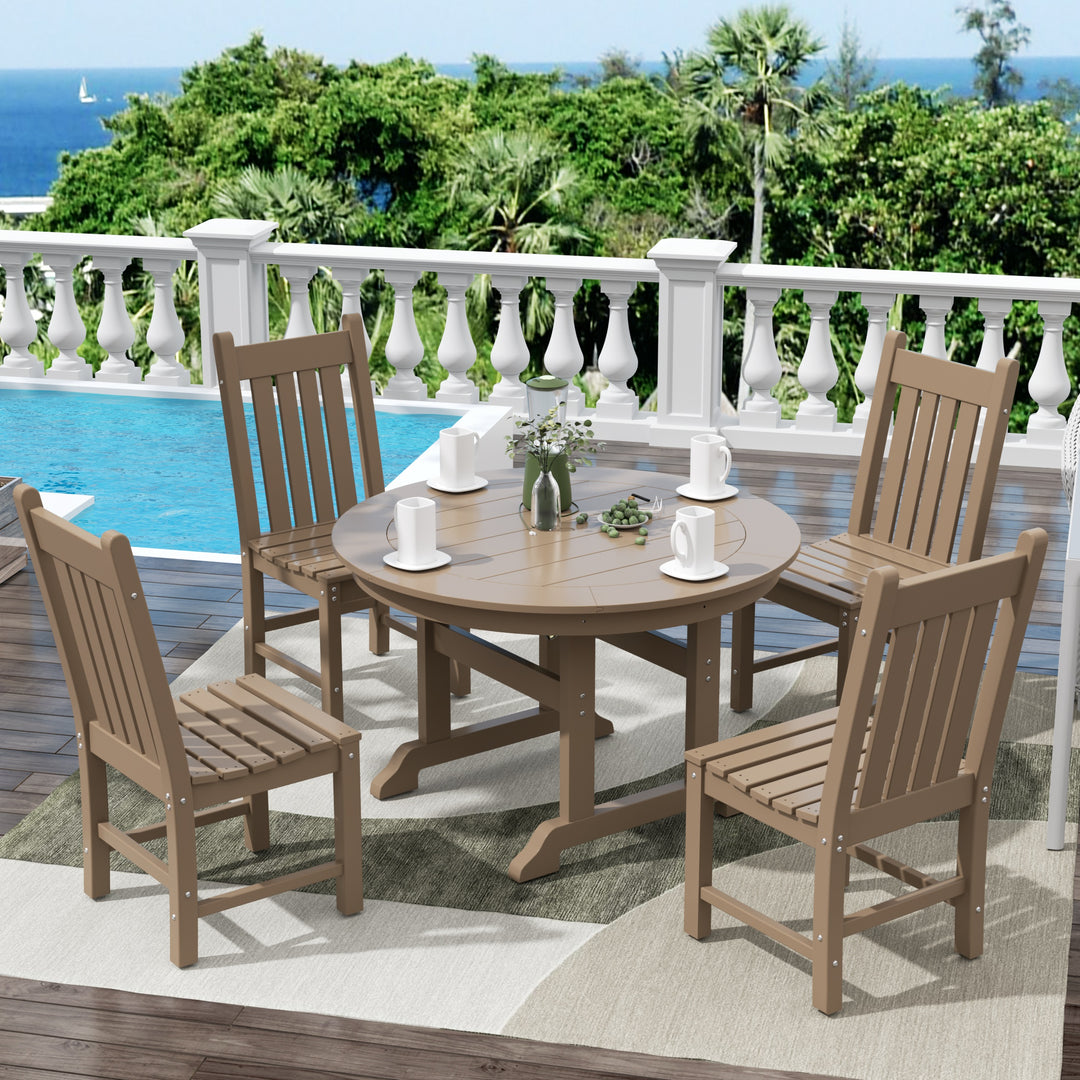 Malibu 5 Piece Outdoor Patio Dining Set Outdoor Round Table and Chair Set