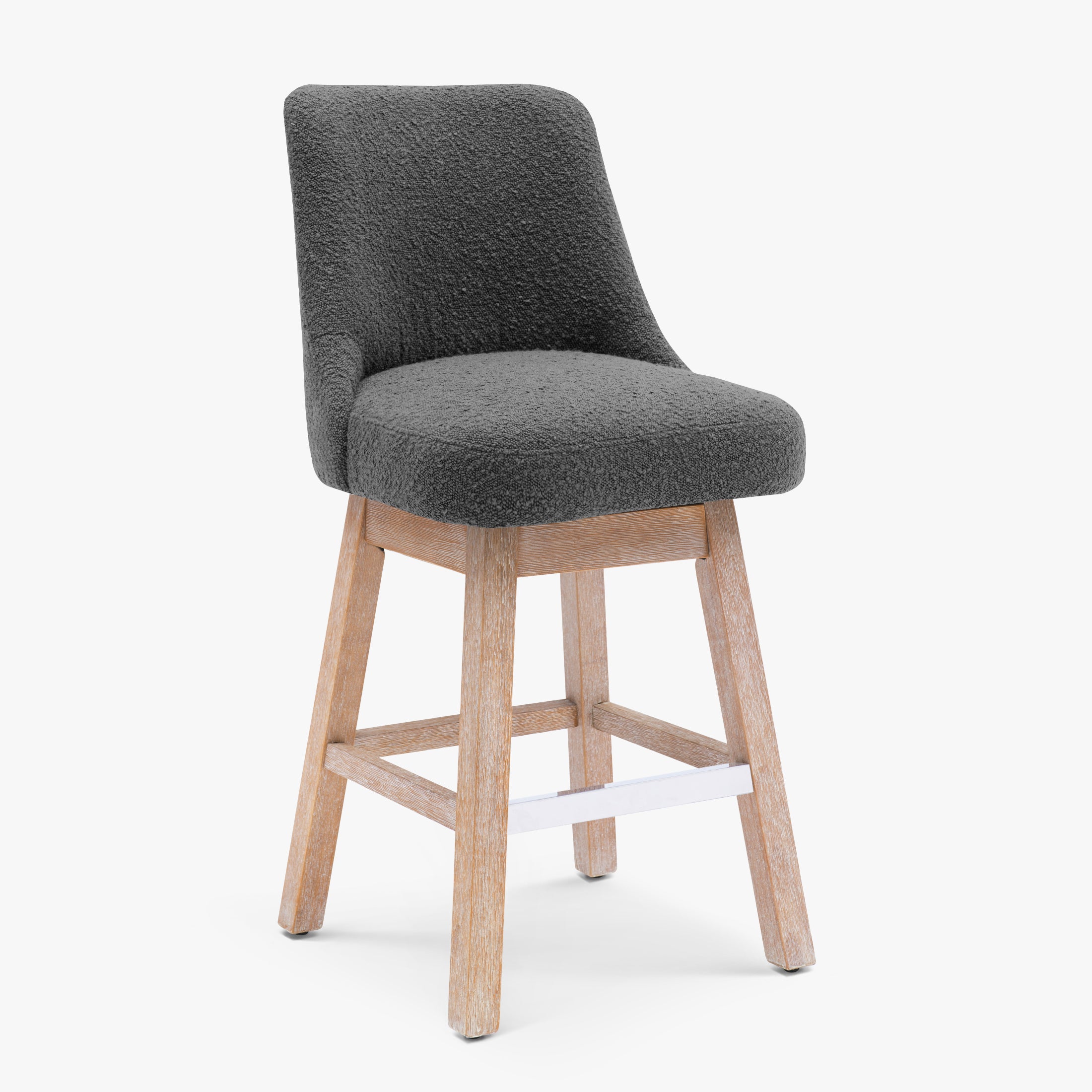 Genevieve 26" Upholstered Swivel Counter Height Bar Stools (Set of 2)