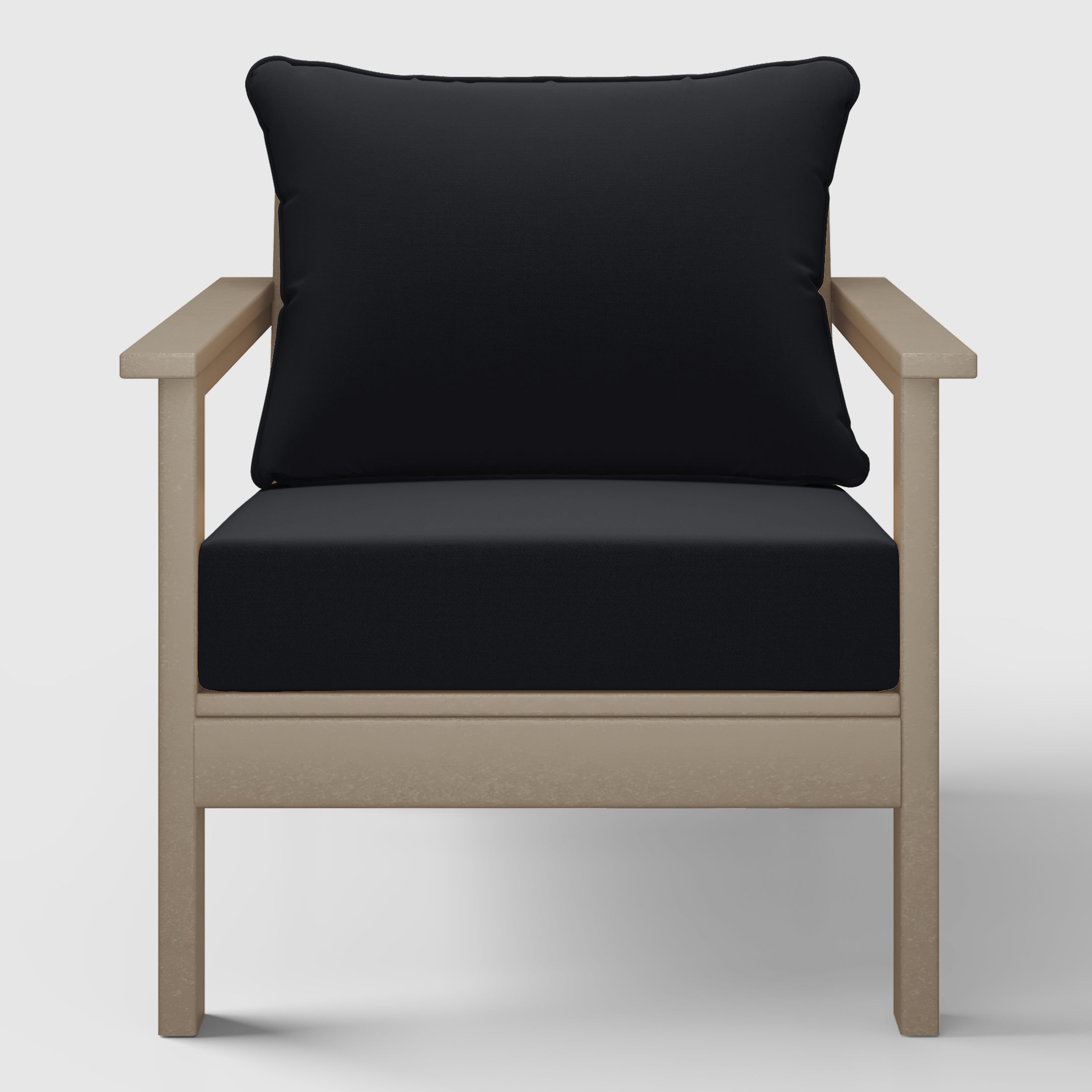 Avalon Outdoor Modern HDPE Patio Club Chairs with Deep Seat Cushions (Set of 2)
